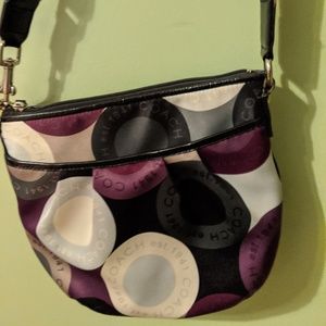Coach Crossbody Bag - Purple/Black/White/Gray